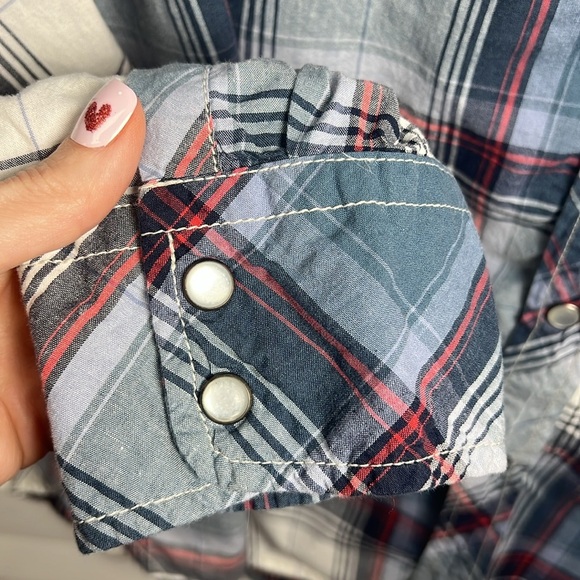 Jeffrey Max Long Sleeve Plaid Pearl Snap Button Down Cotton Shirt Size XL - Picture 6 of 9